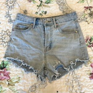 Wild Fable Light Blue Frayed Jean Shorts